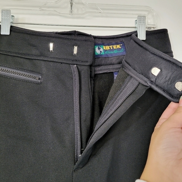 Eddie Bauer Ebtek Schoeller Black Stretch Snow Ski Stirrup Pants Size 12 - Picture 7 of 11